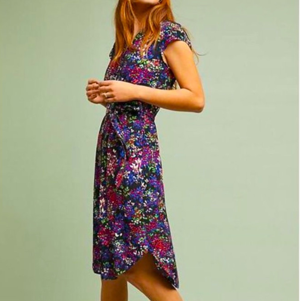 Anthropologie Short-Sleeve Floral Shirtdress  6/8